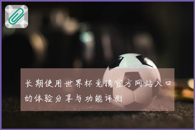 长期使用世界杯竞猜官方网站入口的体验分享与功能评测